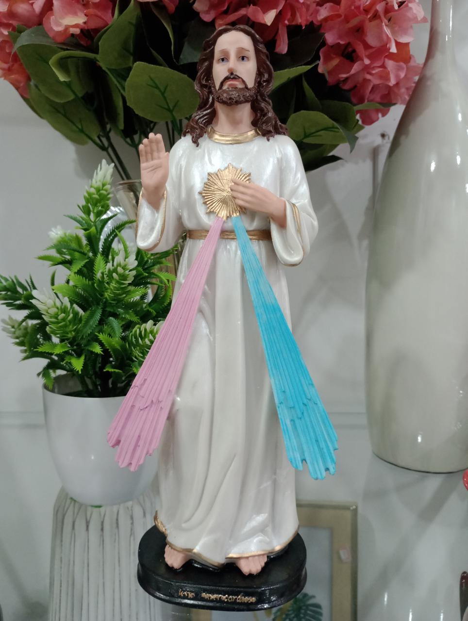 imagem de Jesus Misericordioso  Resina 30 cm