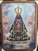 imagem de Quadro Nossa Senhora Aparecida 50 x 70 moldura 3 cm a Rainha do Brasil