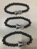 imagem de 3 PULSEIRAS HEMATITA KIT 3 PÇS N.S.APARECIDA